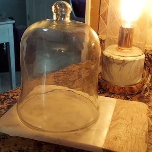 Cheese cloche and marble set